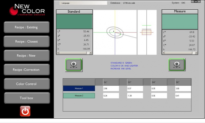 Perangkat lunak formulasi BARU WARNA menggunakan Colorimeter Color Matching Software