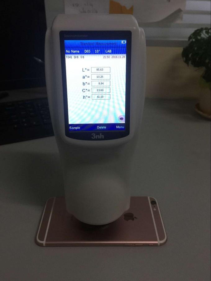 Cina merek 3nh 45/0 NS800 spektrofotometer dengan SCE (Komponen Khusus Tidak Termasuk) untuk perbedaan warna foil mengkilap