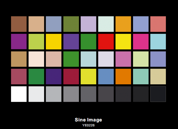 Sineimage DTV Color Rendition Test Chart YE0226 Transparan